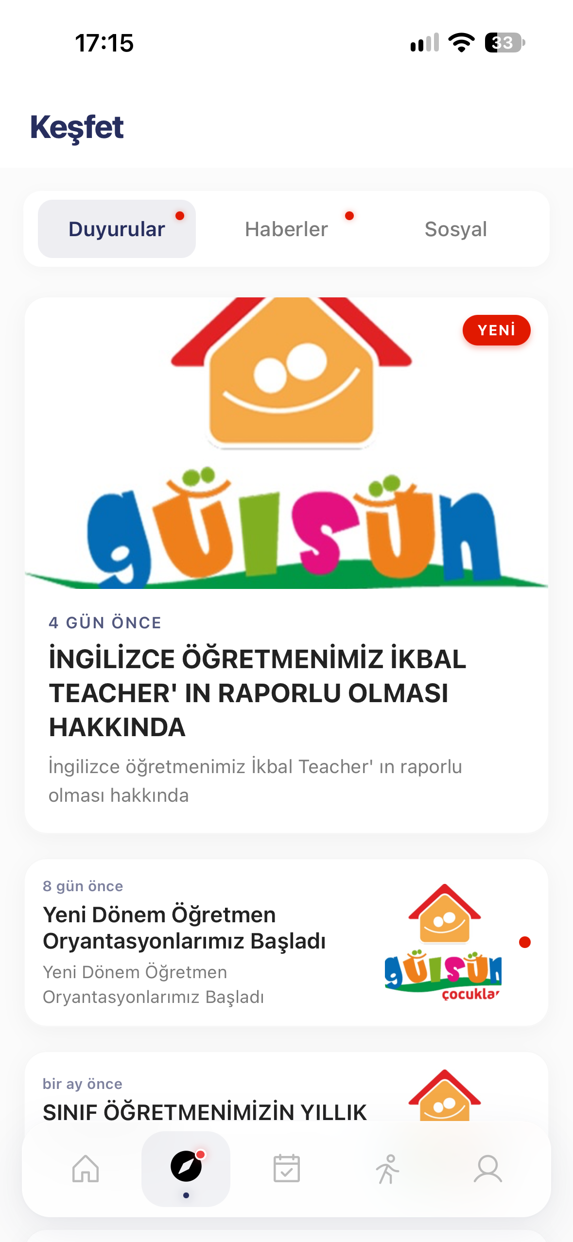 Kreşimcepte mobil uygulama ana sayfası 3. ekran görüntüsü