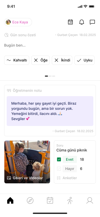 Kreşimcepte mobil uygulama ana sayfası 3. ekran görüntüsü