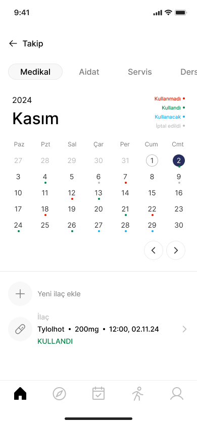 Kreşimcepte çocuk sağlık bilgileri ekranı